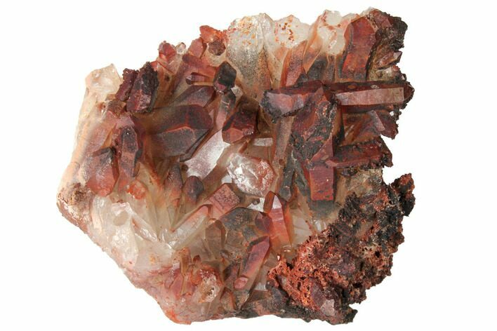 Natural, Red Quartz Crystal Cluster - Morocco #134082